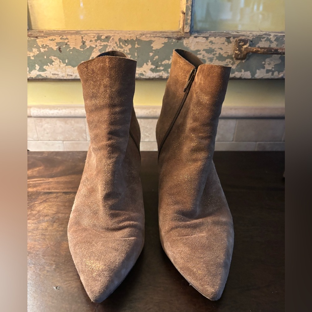 COCOLICO Jordan Suede Bootie in Metal Bronze